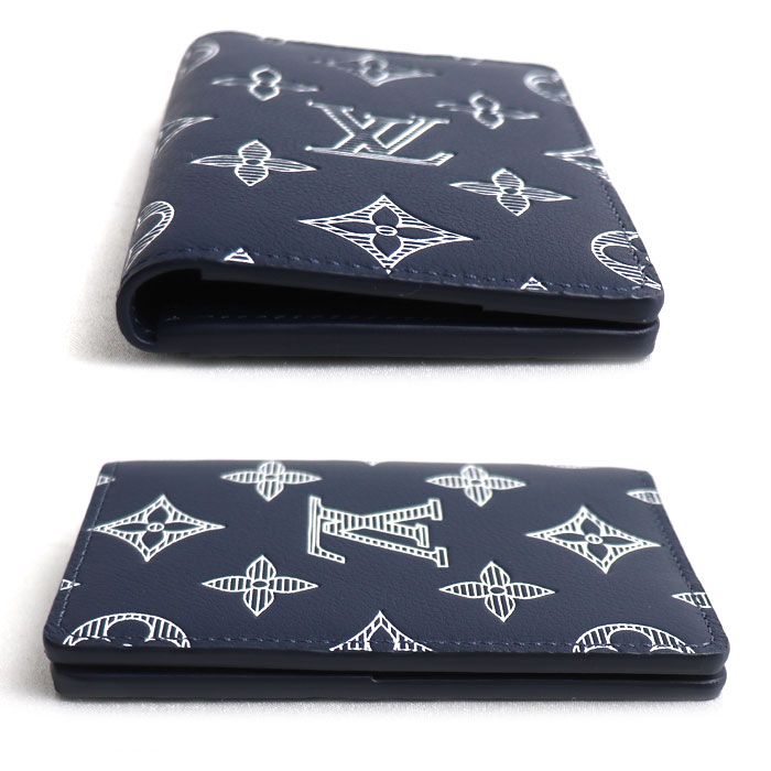Louis Vuitton Organizer Poche Card Case Monogram Shadow Navy Purchased