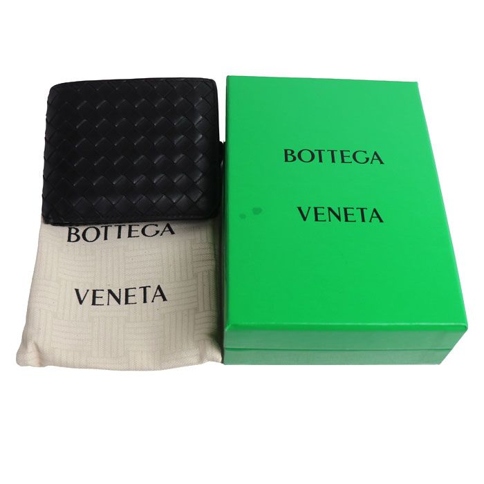 Bottega Veneta Intrecciato Piccolo Bifold Wallet Black