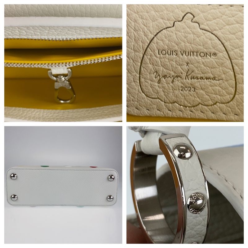 Louis Vuitton LV YK Capucines BB Yayoi Kusama White Shoulder Bag
