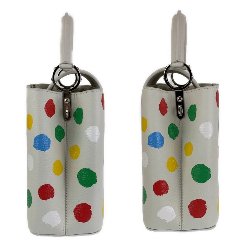 Louis Vuitton LV YK Capucines BB Yayoi Kusama White Shoulder Bag