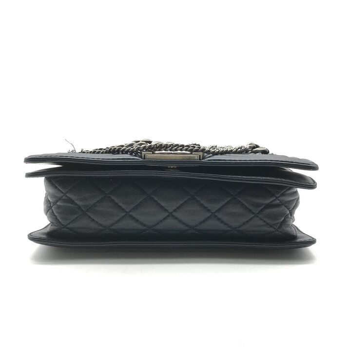 Chanel Unshaded Chain Shoulder Bag Denim Tweed Navy