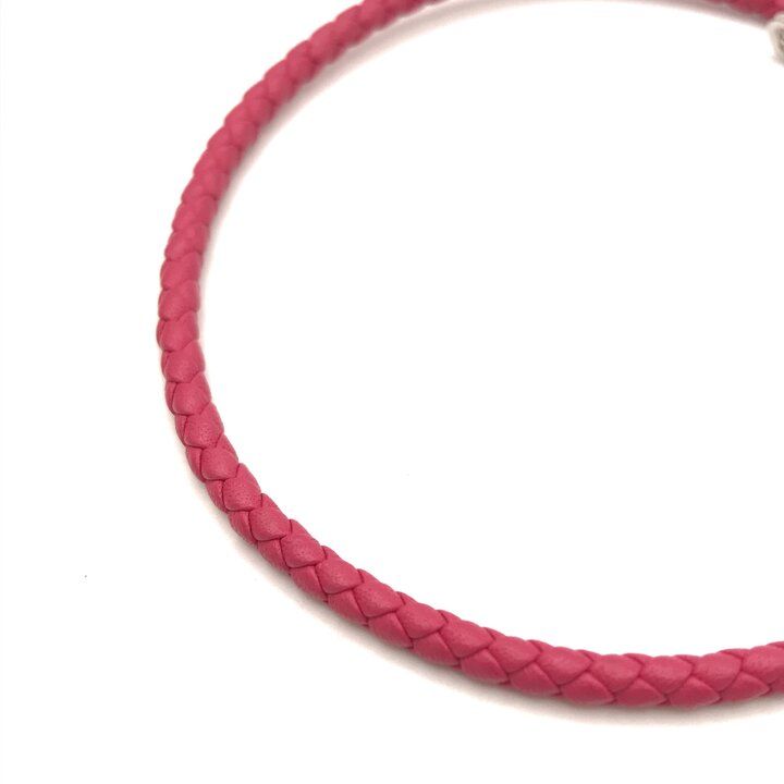 Hermes Luli Double Tour Leather Bracelet Silver Pink Present Gift