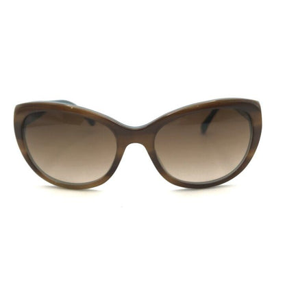 Chanel CC Logo Camellia Pearl Sunglasses Eyewear Blue Brown