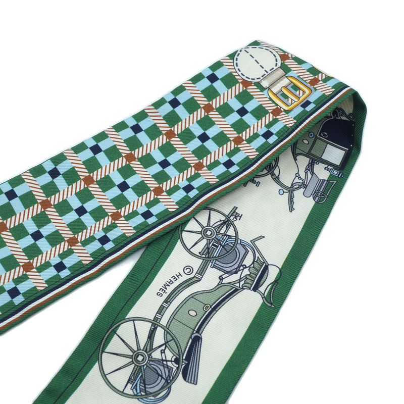 Hermes les Voituresa Nouvelle Evolution of the Carriage Twilly Scarf Silk