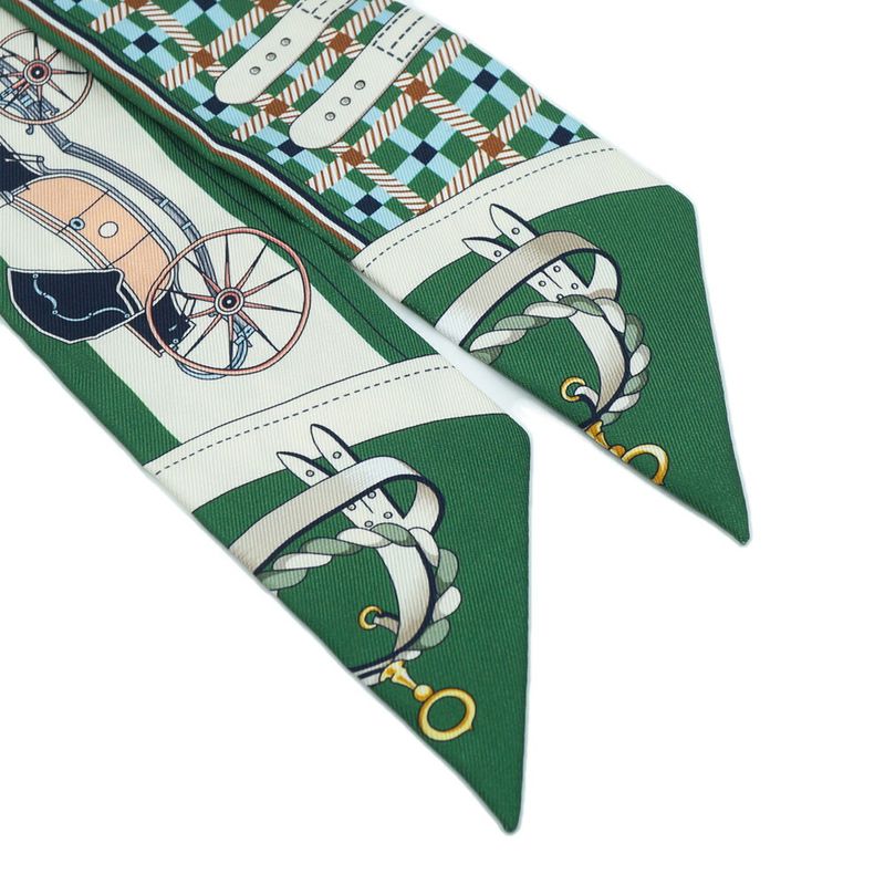 Hermes les Voituresa Nouvelle Evolution of the Carriage Twilly Scarf Silk