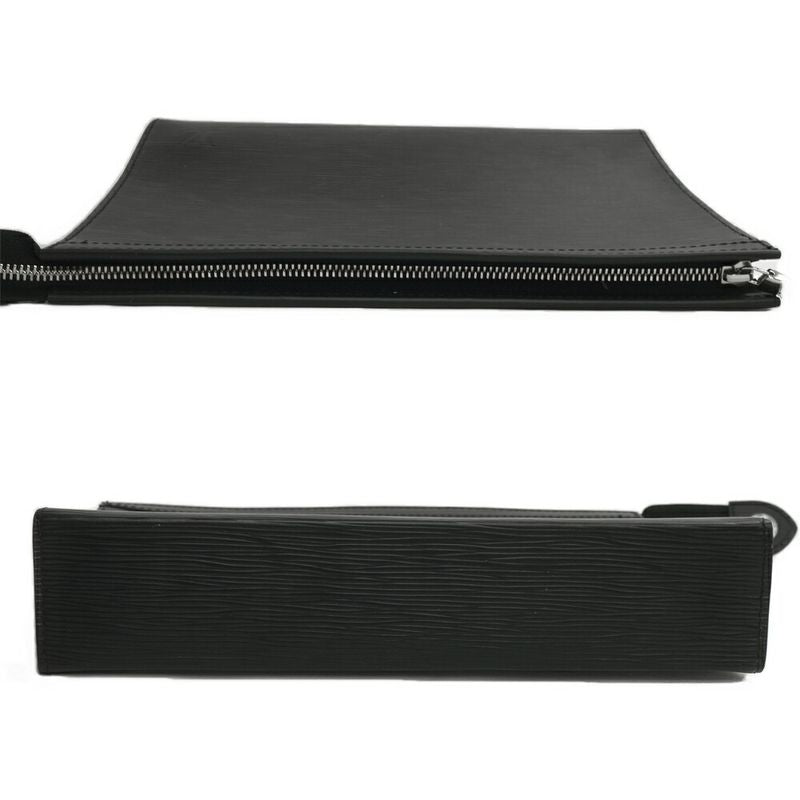 Louis Vuitton Pochette Voyage Clutch Epi Noir Black Silver