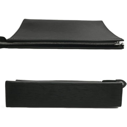 Louis Vuitton Pochette Voyage Clutch Epi Noir Black Silver