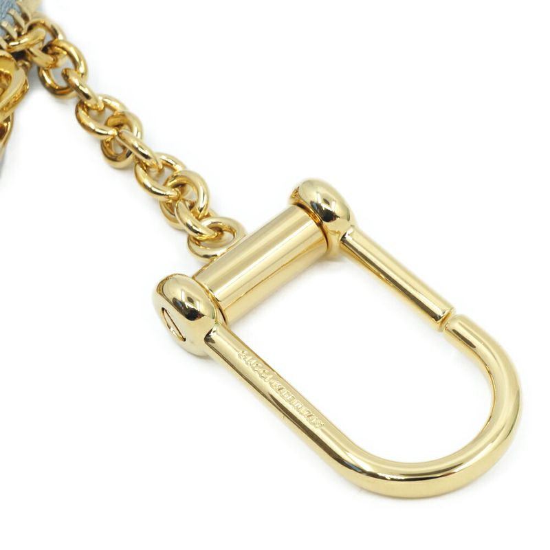 Gucci Coin Case Key Gray Gold Leather Logo Key