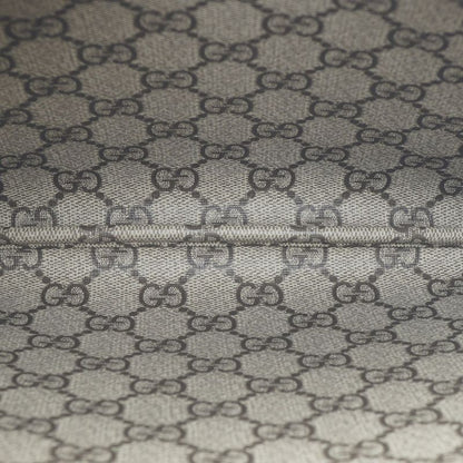 Gucci Clutch Logo Beige Handbag Wrist Strap Pouch Brown Silver
