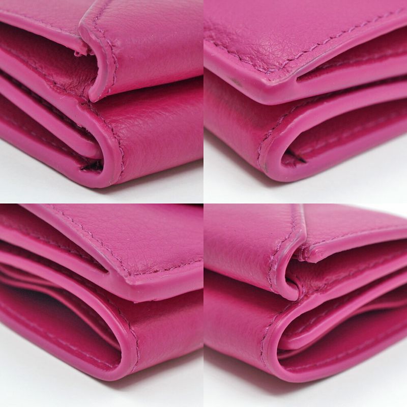Balenciaga Paper Mini Wallet Coin Case Pink Silver Others