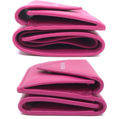 Balenciaga Paper Mini Wallet Coin Case Pink Silver Others