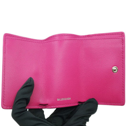 Balenciaga Paper Mini Wallet Coin Case Pink Silver Others