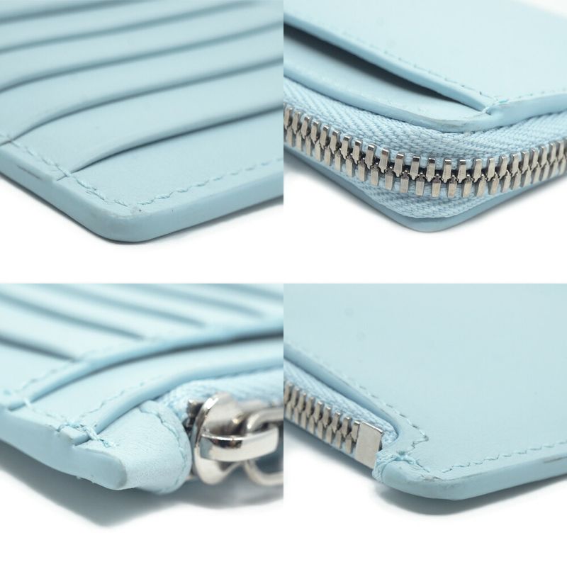Balenciaga Logo Fragment Case Coin Card Light Blue Silver