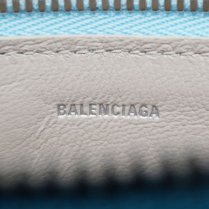 Balenciaga Logo Fragment Case Coin Card Light Blue Silver