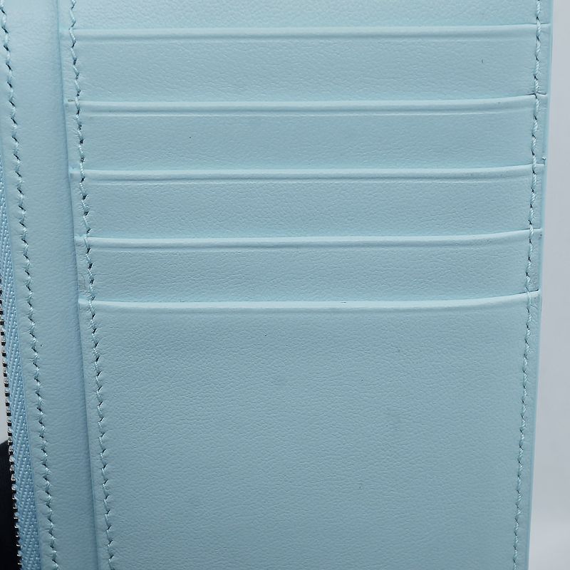 Balenciaga Logo Fragment Case Coin Card Light Blue Silver