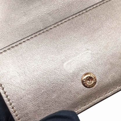 Fendi Pink Gold Compact Wallet Leather Card Case