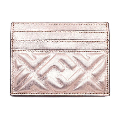 Fendi Pink Gold Compact Wallet Leather Card Case