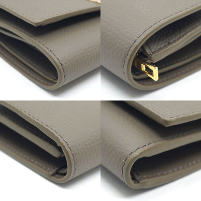 Loewe Anagram Wallet Leather Beige Gray Brown Gold Box Not