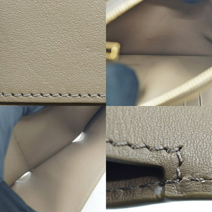 Loewe Anagram Wallet Leather Beige Gray Brown Gold Box Not
