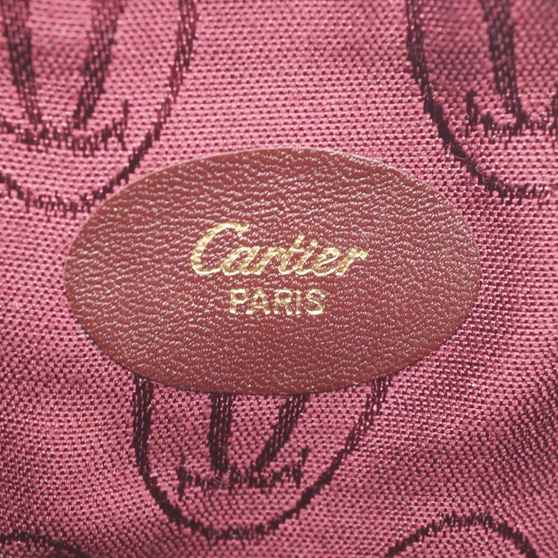Cartier Chain Pouch Wine Red Gold