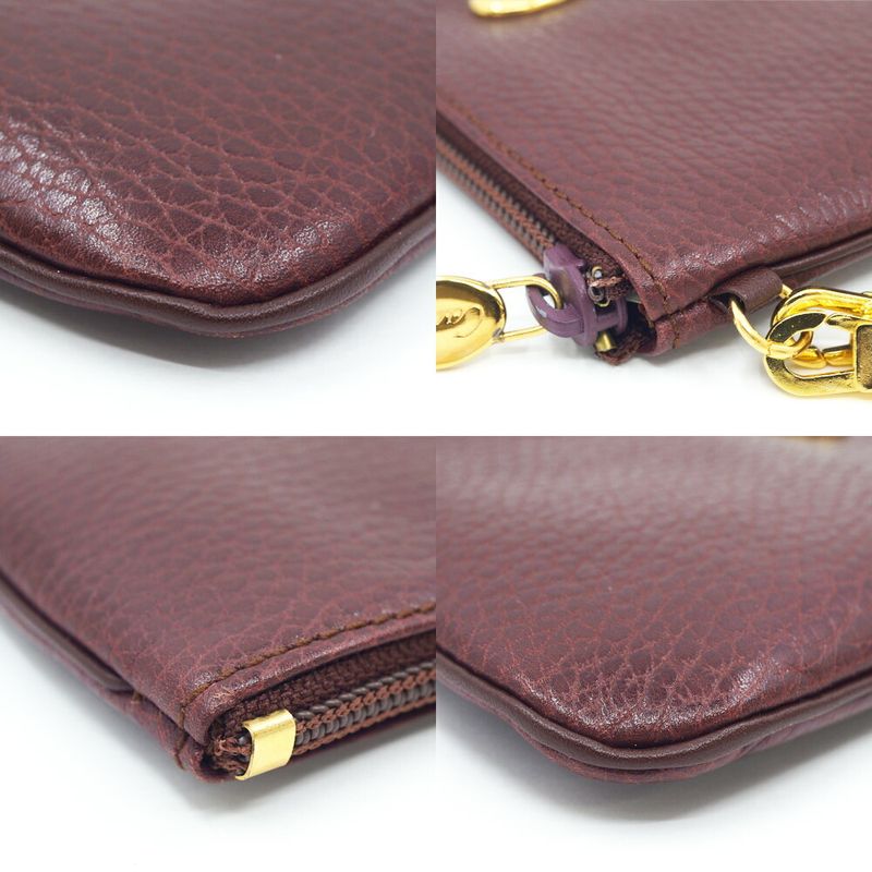 Cartier Chain Pouch Wine Red Gold