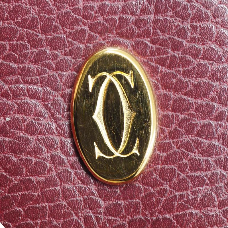 Cartier Chain Pouch Wine Red Gold