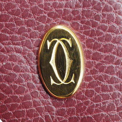 Cartier Chain Pouch Wine Red Gold
