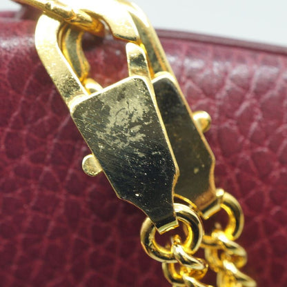 Cartier Chain Pouch Wine Red Gold