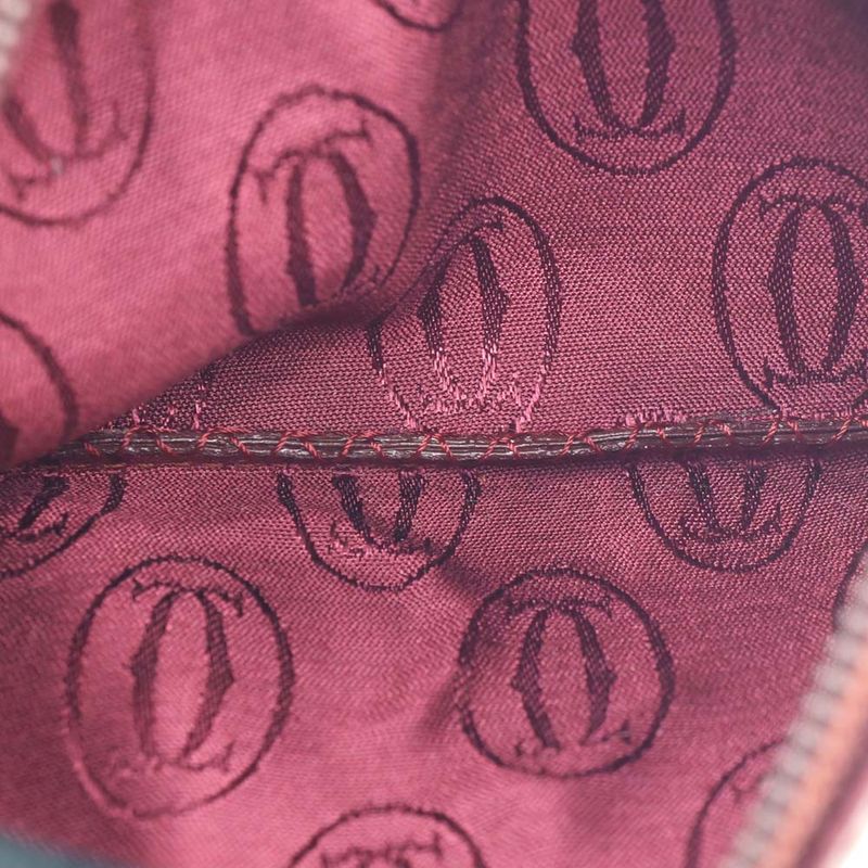 Cartier Chain Pouch Wine Red Gold
