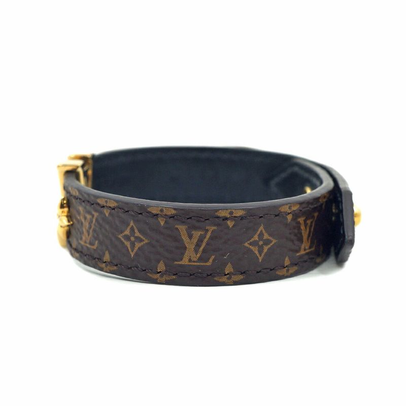 Louis Vuitton Bracelet LV Iconic 17 Brown Monogram Gold