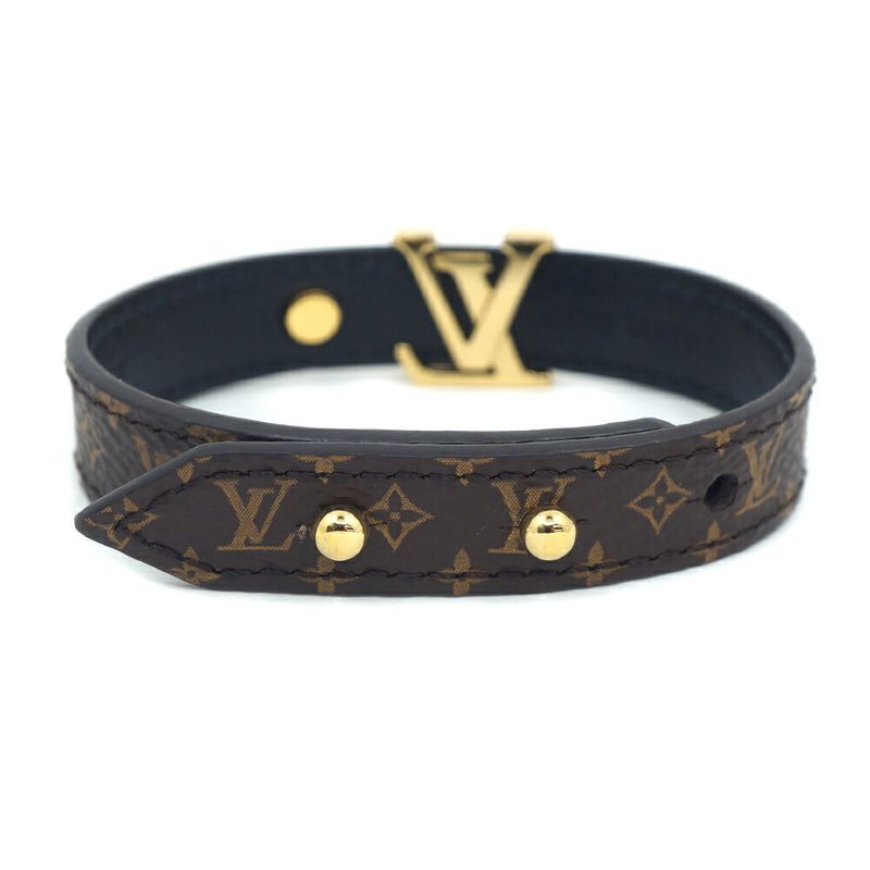Louis Vuitton Bracelet LV Iconic 17 Brown Monogram Gold
