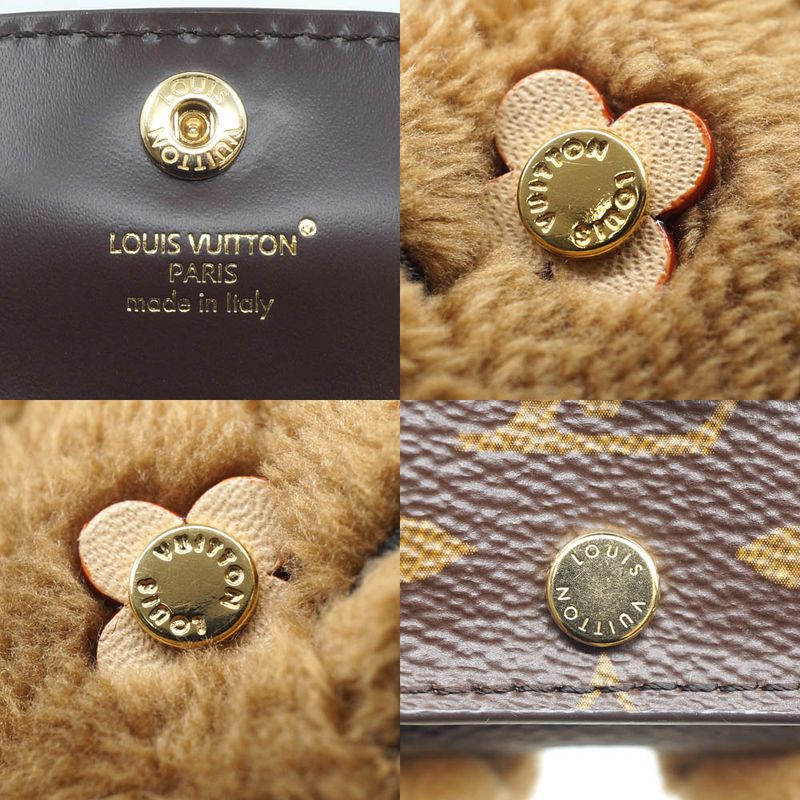 Louis Vuitton Bag Charm LV Cat Monogram Brown Key Holder Gold