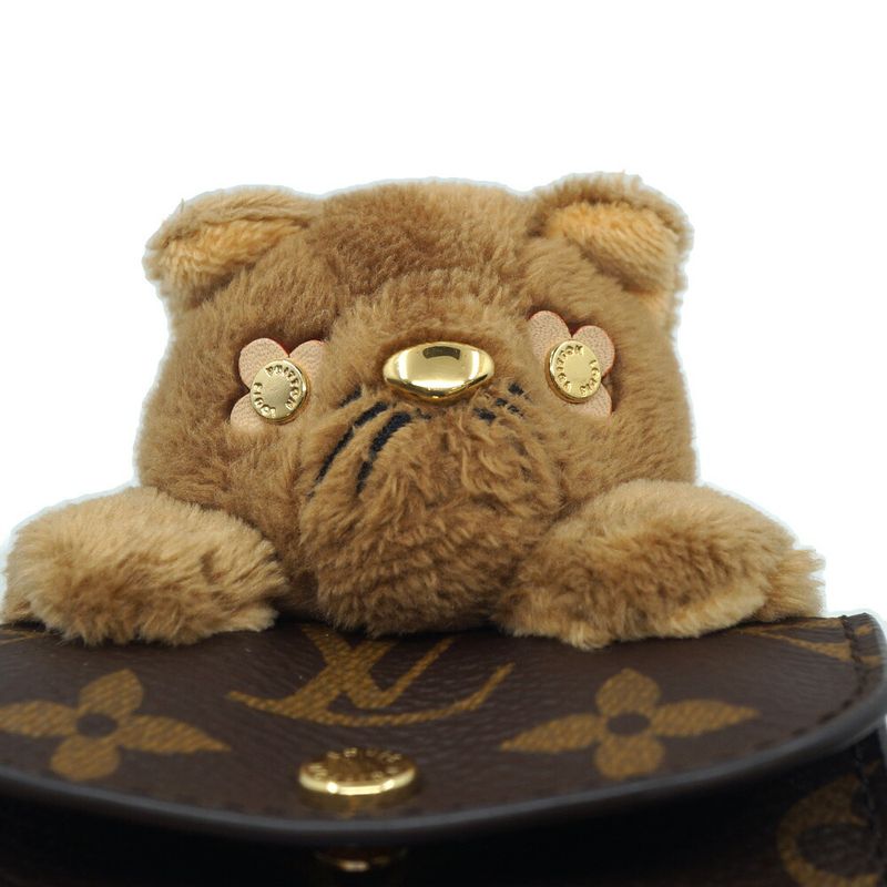 Louis Vuitton Bag Charm LV Cat Monogram Brown Key Holder Gold