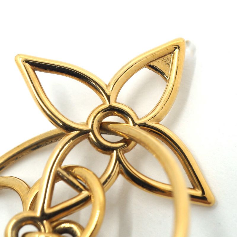 Louis Vuitton Boucle Doreille LV Pandant Earrings Monogram Flower Metal