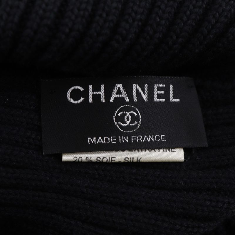 Chanel CC Logo Sports Line Wool Silk Black Hats