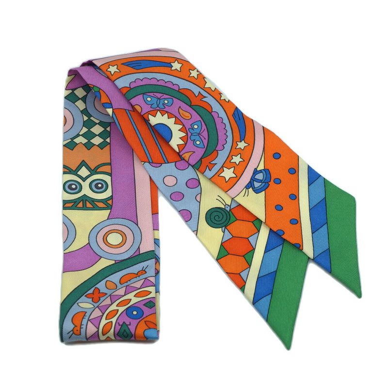 Hermes les Murmures de la Foret Whisper of the Forest Twilly Multicolor Scarf
