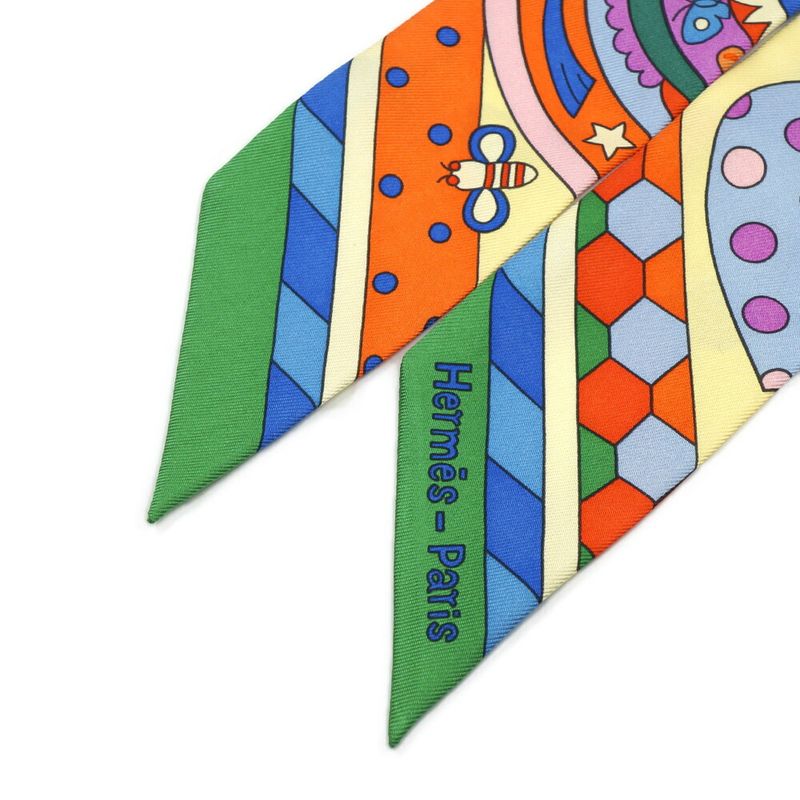 Hermes les Murmures de la Foret Whisper of the Forest Twilly Multicolor Scarf