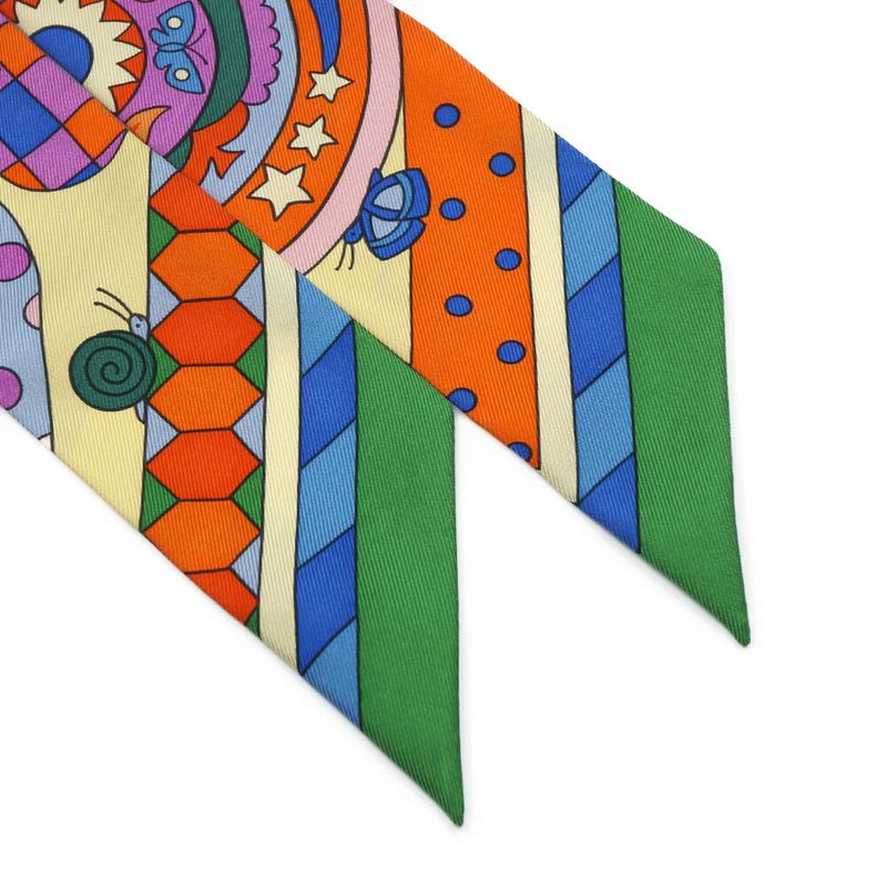 Hermes les Murmures de la Foret Whisper of the Forest Twilly Multicolor Scarf
