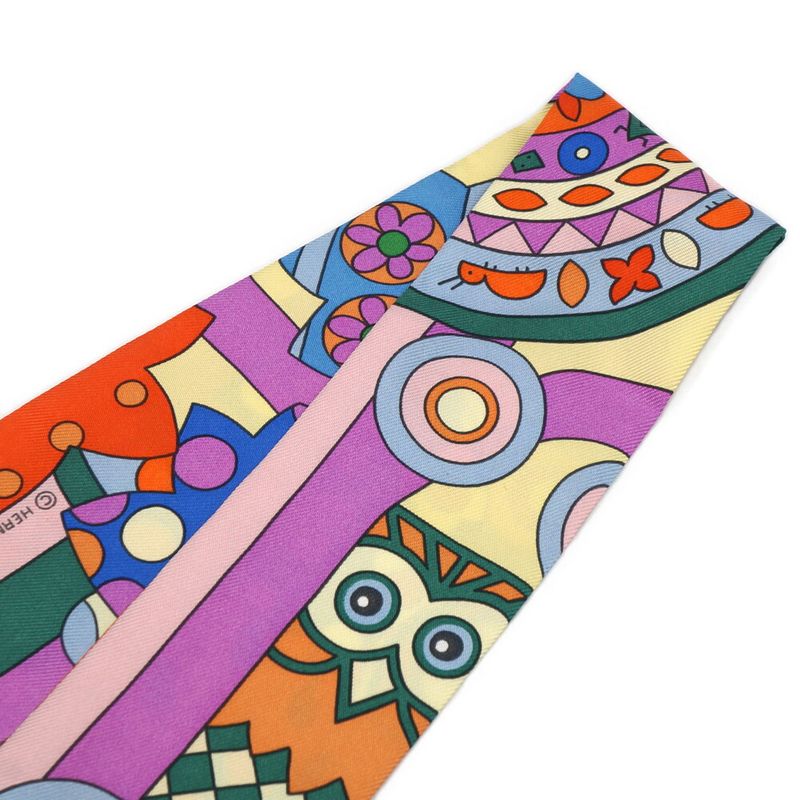 Hermes les Murmures de la Foret Whisper of the Forest Twilly Multicolor Scarf