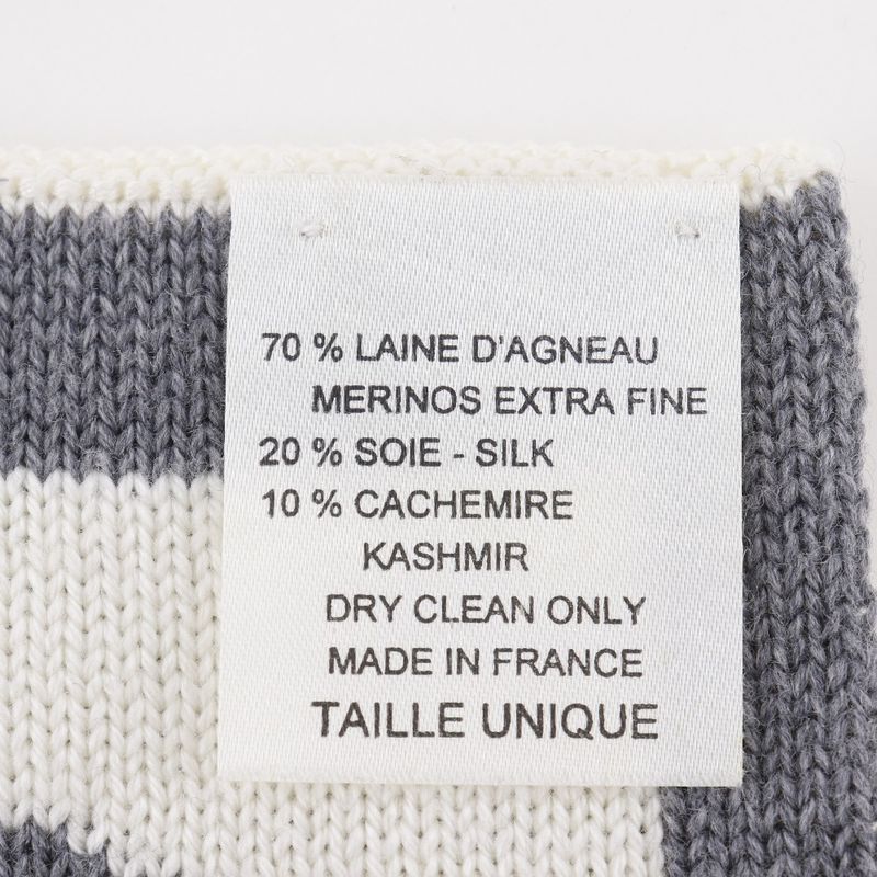 Chanel CC Logo Sports Line Wool Silk Gray Scarf