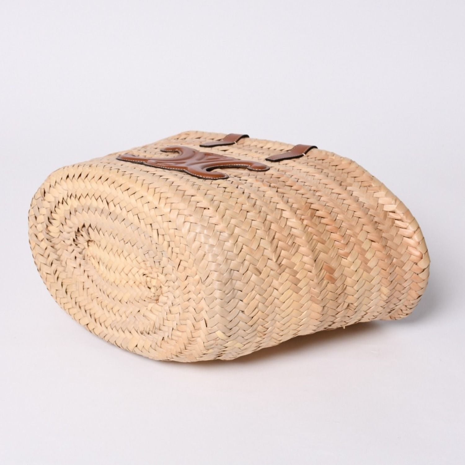 Celine La Chic Panier Raffia Calfskin 2-Way Handbag Basket Bag — view 7