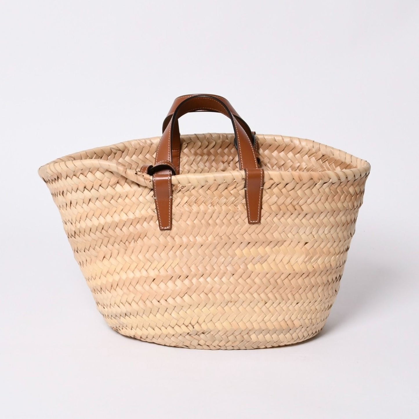 Celine La Chic Panier Raffia Calfskin 2-Way Handbag Basket Bag — view 3