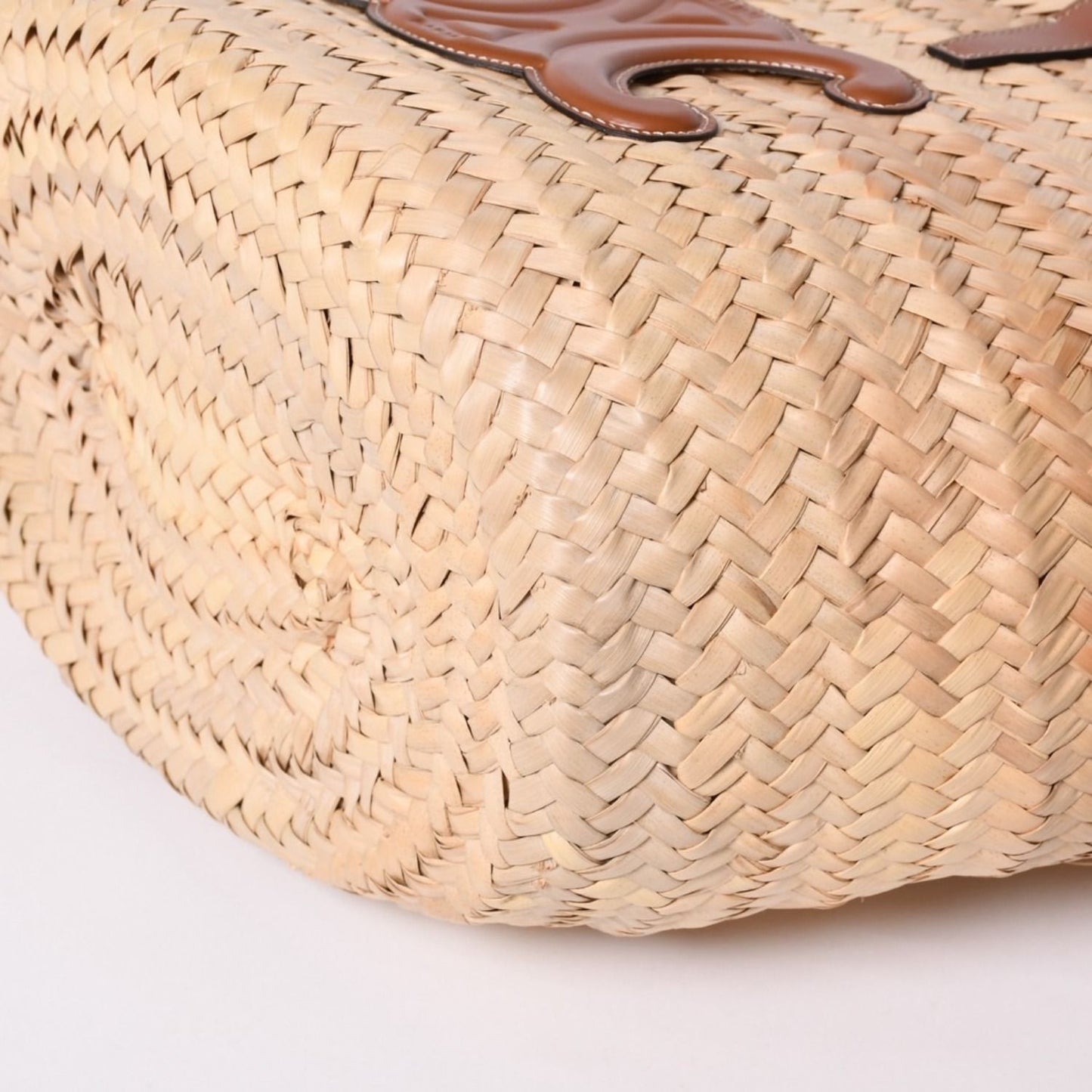 Celine La Chic Panier Raffia Calfskin 2-Way Handbag Basket Bag — view 8