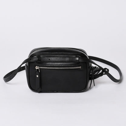Saint Laurent Shoulder Bag V-stitch Fringe YSL Logo Black Calfskin — view 2