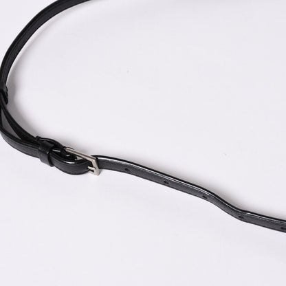 Saint Laurent Shoulder Bag V-stitch Fringe YSL Logo Black Calfskin — view 8