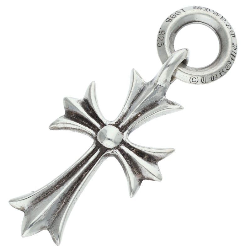 Chrome Hearts Tiny CH Cross Charm Silver Necklace Top