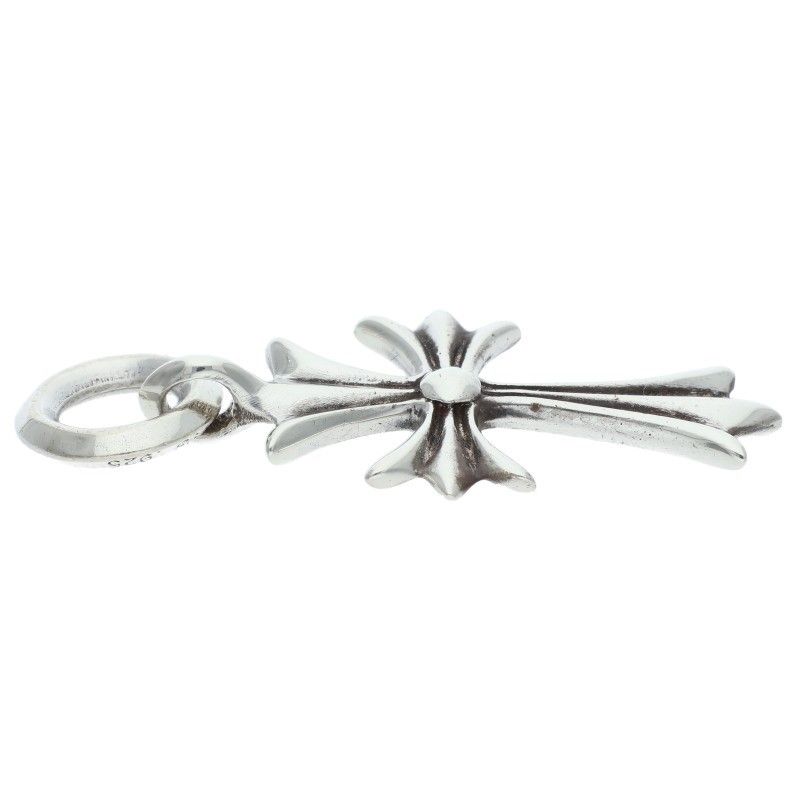 Chrome Hearts Tiny CH Cross Charm Silver Necklace Top