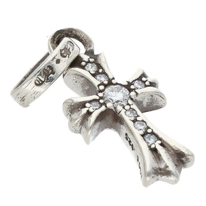 Chrome Hearts Crs Bbyfat P Dmnd Baby Fat Pave Diamond Silver Necklace Top