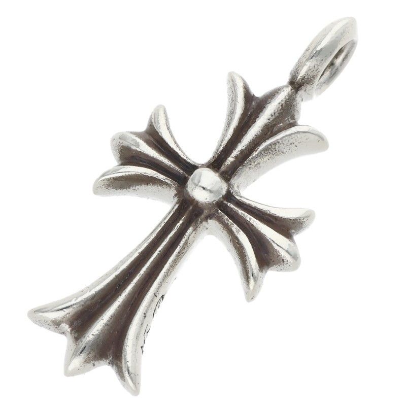 Chrome Hearts Tny Crsf P Dmnd Tiny Fat Cross Pave Diamond Pendant Silver