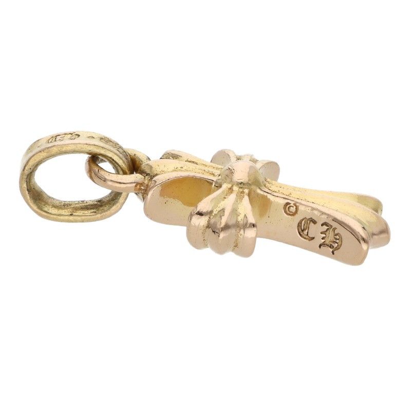 Chrome Hearts 22k Crs Bbyfat 22k Baby Fat Charm Gold Necklace Top